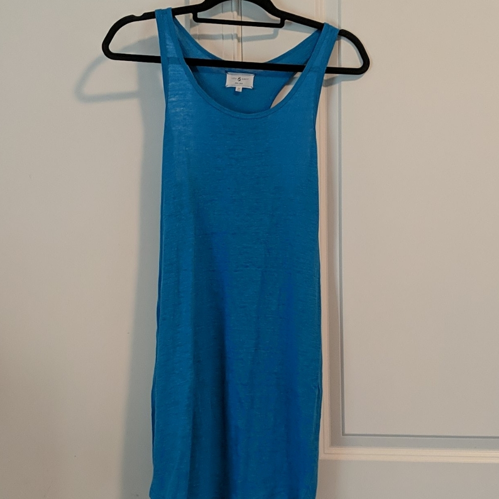 Lou & Grey Bright Blue Racerback Linen Dress